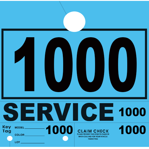 Service Claim Tag 4 Part Blue