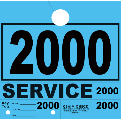 Service Claim Tag 4 Part Blue