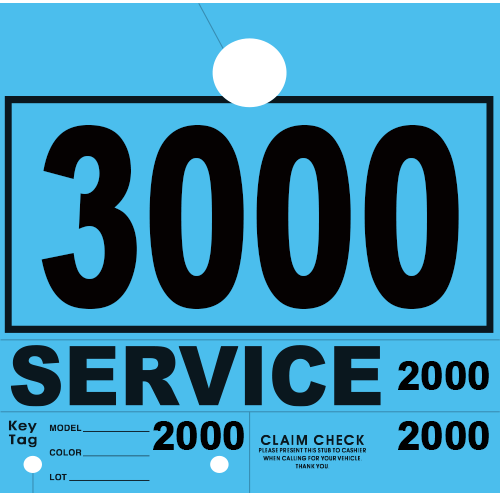 Service Claim Tag 4 Part Blue
