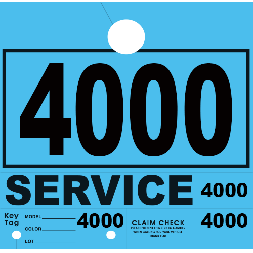 Service Claim Tag 4 Part Blue