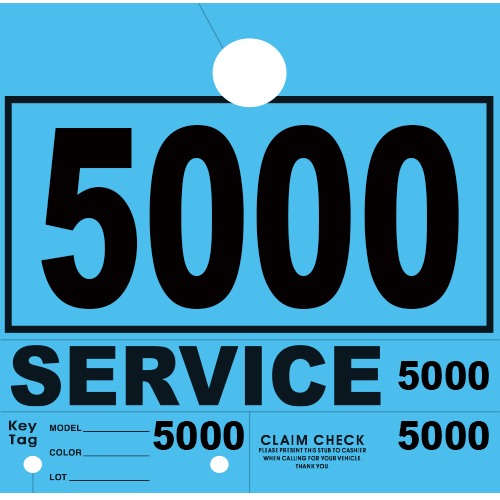 Service Claim Tag 4 Part Blue
