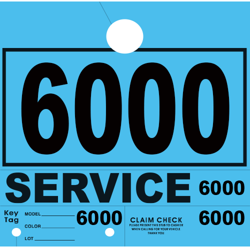 Service Claim Tag 4 Part Blue