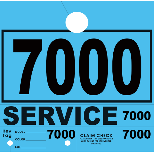Service Claim Tag 4 Part Blue
