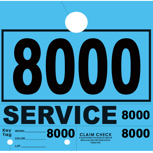 Service Claim Tag 4 Part Blue