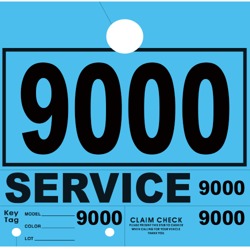 Service Claim Tag 4 Part Blue
