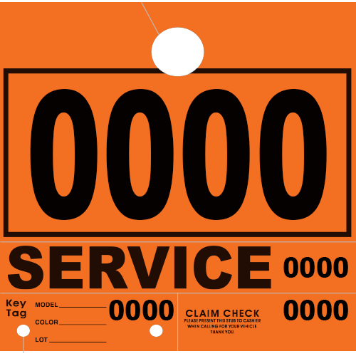Service Claim Tag 4 Part Orange