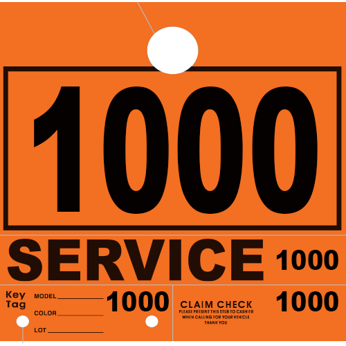 Service Claim Tag 4 Part Orange