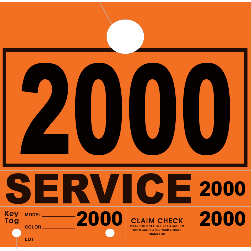 Service Claim Tag 4 Part Orange