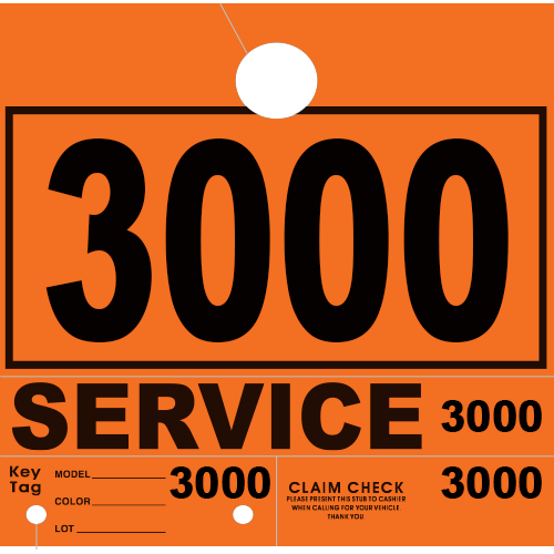 Service Claim Tag 4 Part Orange