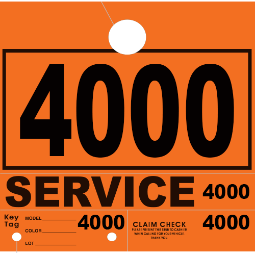 Service Claim Tag 4 Part Orange
