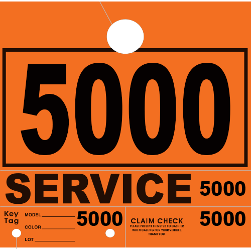 Service Claim Tag 4 Part Orange