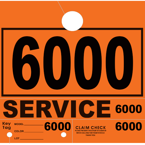 Service Claim Tag 4 Part Orange