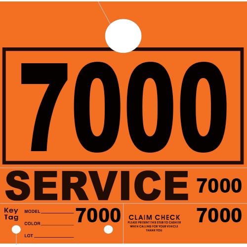 Service Claim Tag 4 Part Orange
