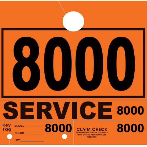 Service Claim Tag 4 Part Orange
