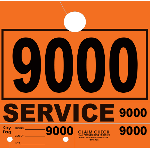 Service Claim Tag 4 Part Orange