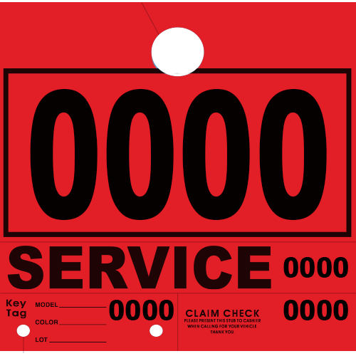 Service Claim Tag 4 Part Red