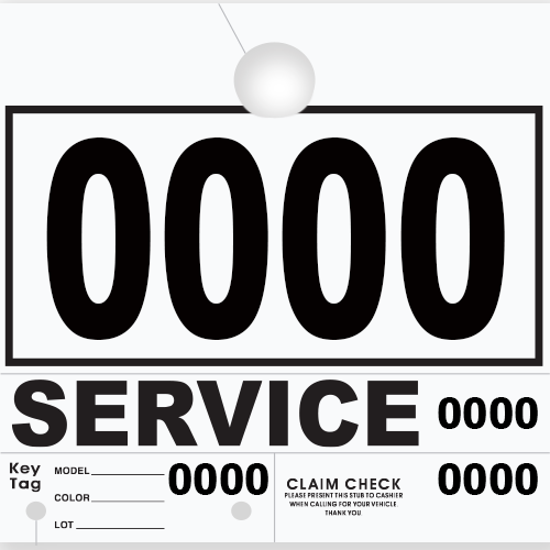 Service Claim Tag 4 Part White