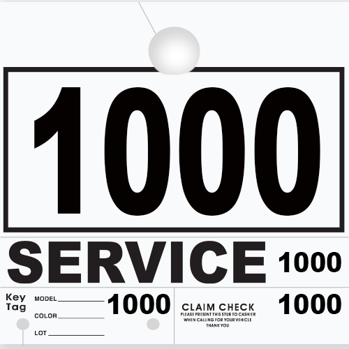 Service Claim Tag 4 Part White