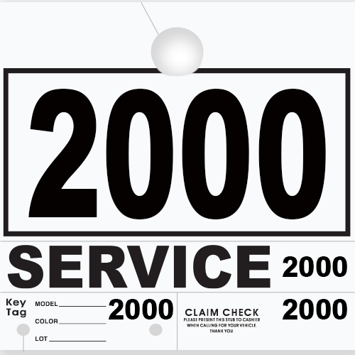 Service Claim Tag 4 Part White