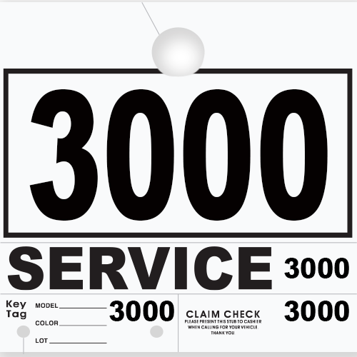Service Claim Tag 4 Part White