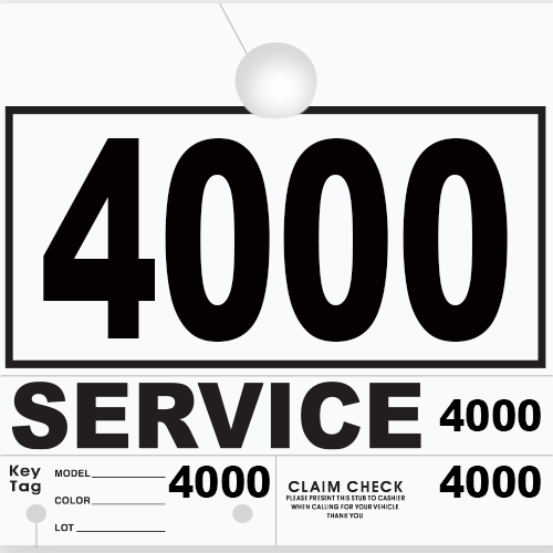 Service Claim Tag 4 Part White