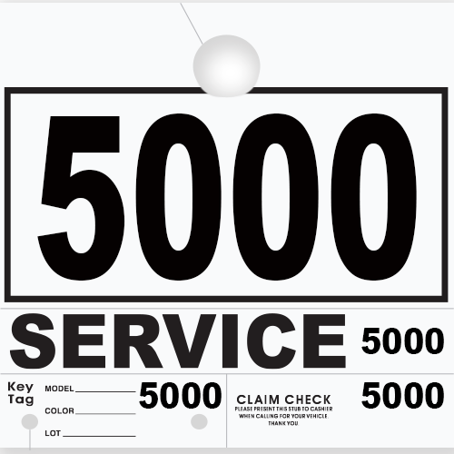 Service Claim Tag 4 Part White