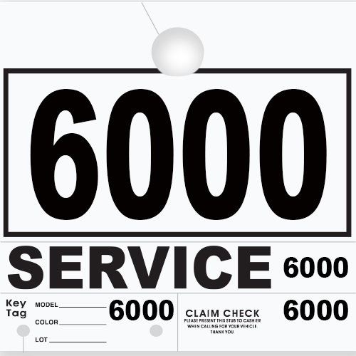 Service Claim Tag 4 Part White