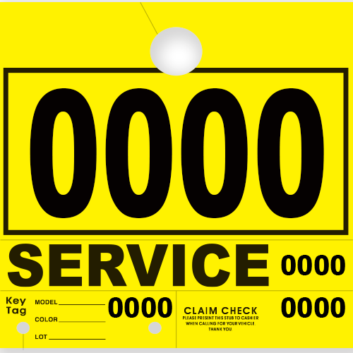 Service Claim Tag 4 Part Yellow