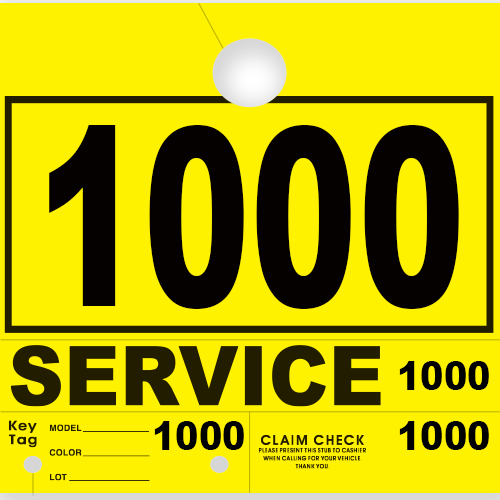 Service Claim Tag 4 Part Yellow