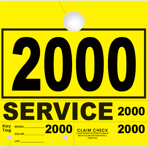Service Claim Tag 4 Part Yellow