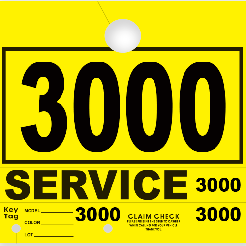 Service Claim Tag 4 Part Yellow