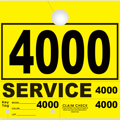 Service Claim Tag 4 Part Yellow