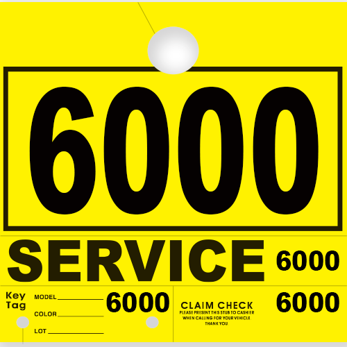 Service Claim Tag 4 Part Yellow
