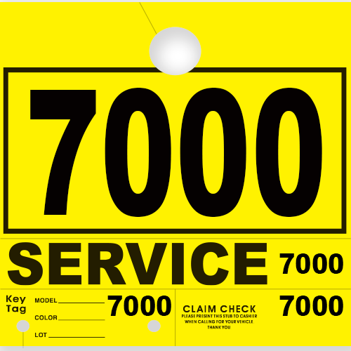 Service Claim Tag 4 Part Yellow