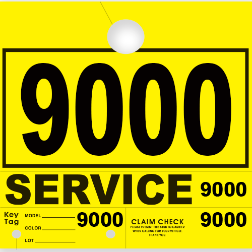 Service Claim Tag 4 Part Yellow