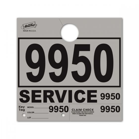 Service Claim Tag 4 Part Gray
