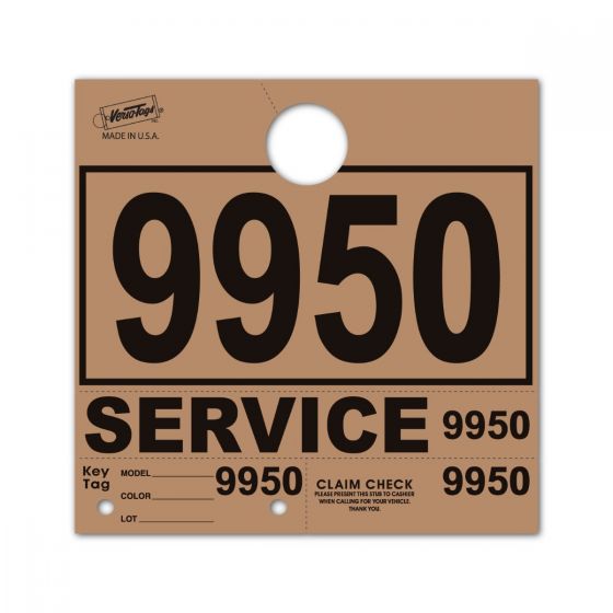 Service Claim Tag 4 Part Tan