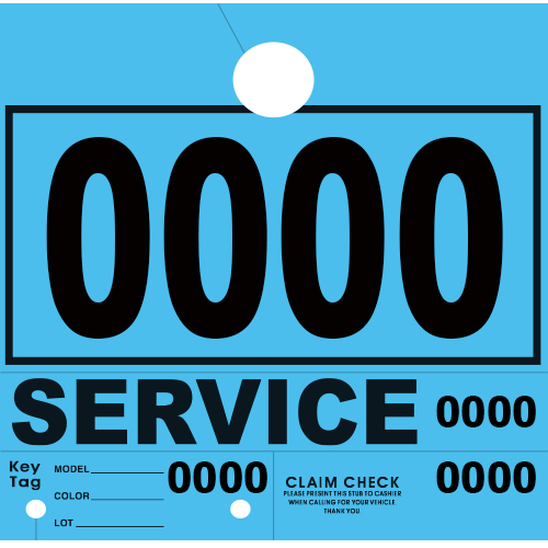 Service Claim Tag 4 Part Blue