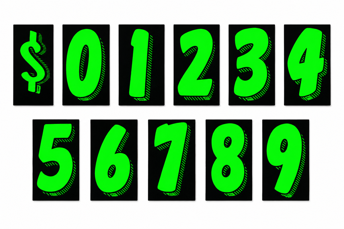 Windshield Numbers 7 Inch